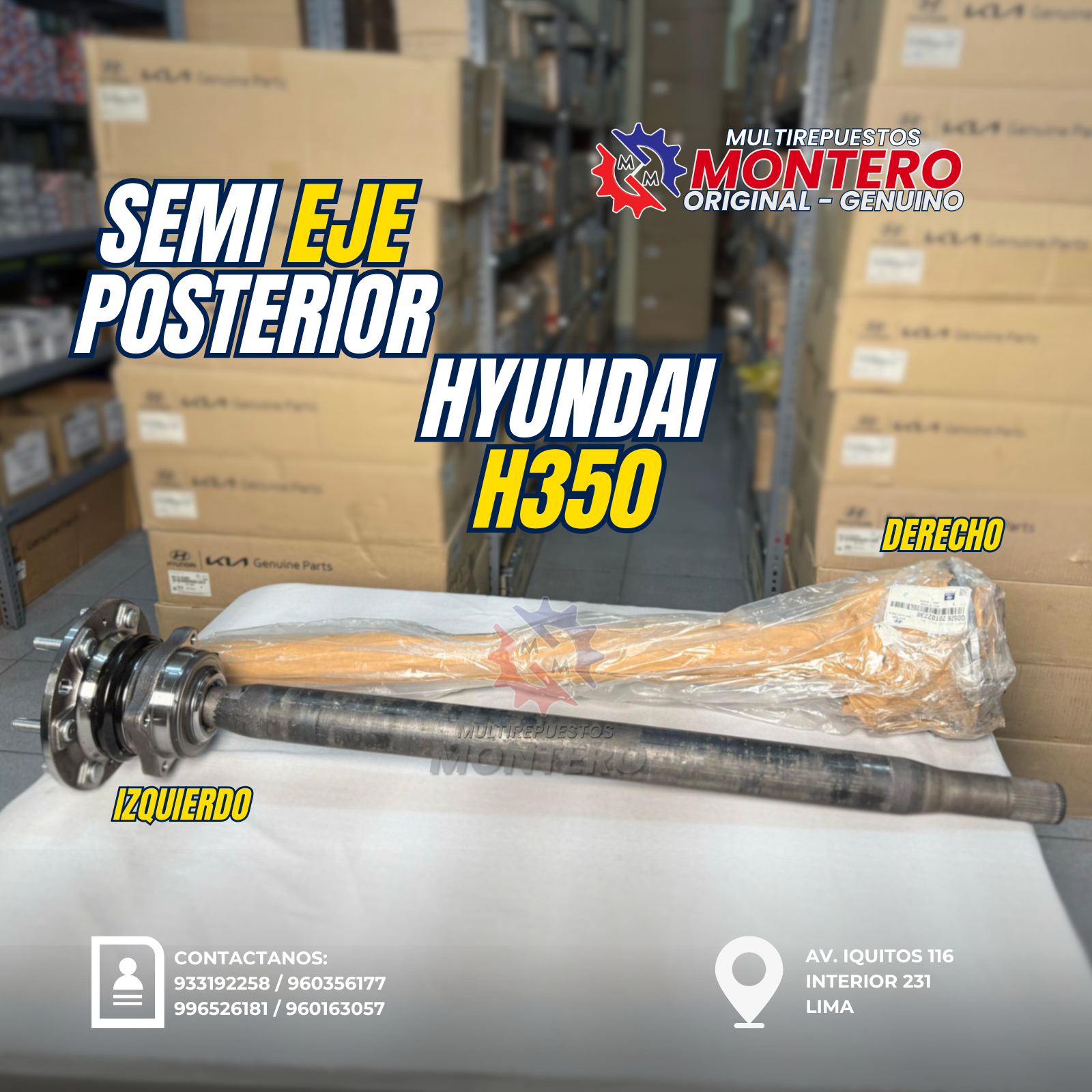 SEMI EJE R-L H350